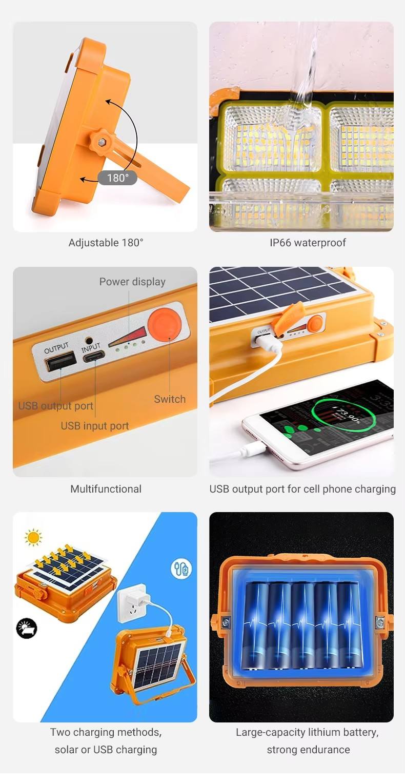 Solar Rechargeable LED Lantern | Flashlight • Power Bank