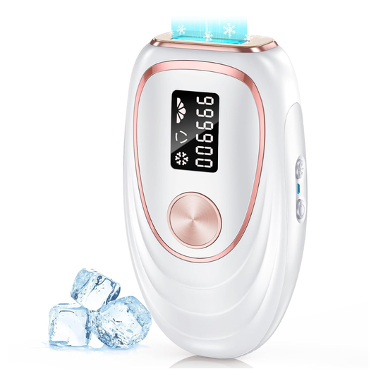 IPL Laser Hair Removal Device for Women & Men - Home 45°F Ice-Cooling Contact for Painless Results
